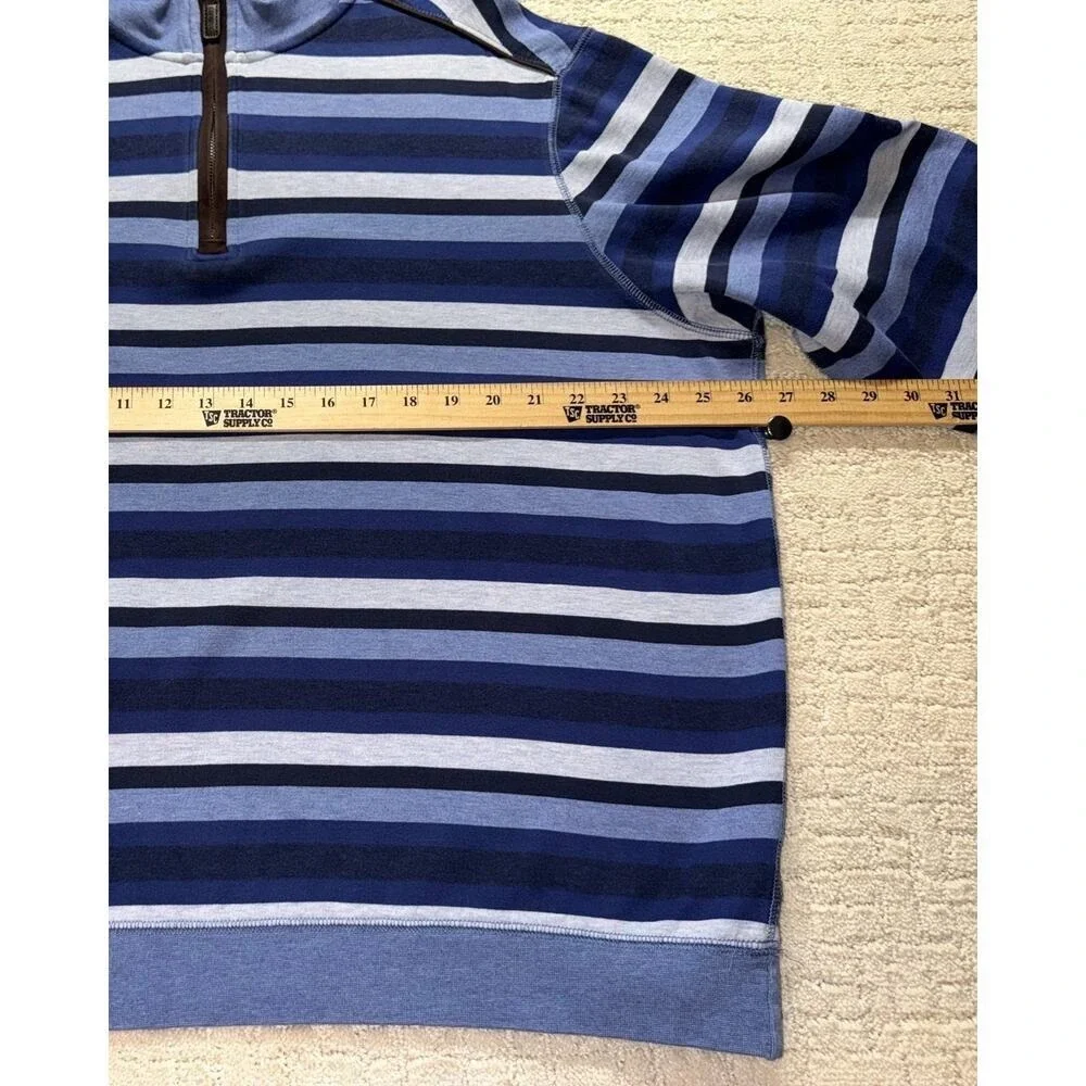 CREMIEUX Supima Cotton 1/4 Zip Pullover Sweater Multi Stripe XL‎